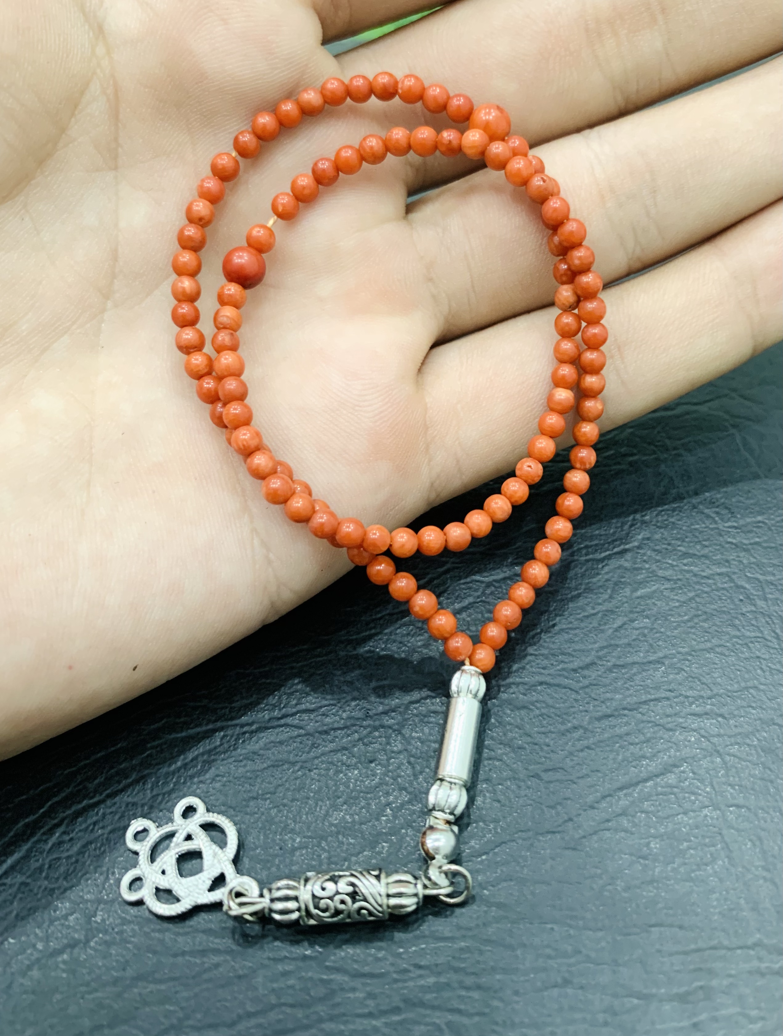 Salmon Coral Heishi Tasbeeh
