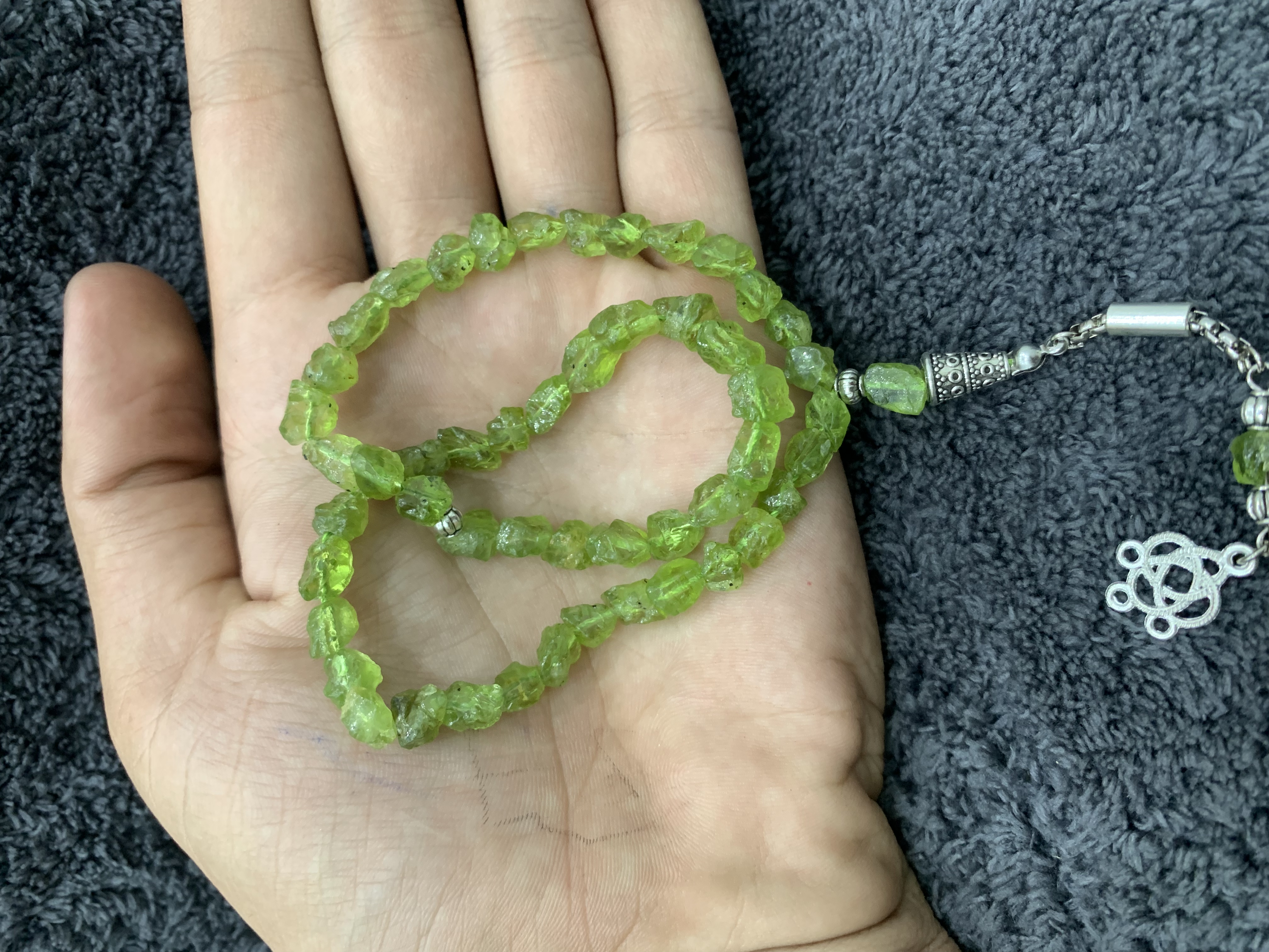 Raw Peridot Tasbeeh