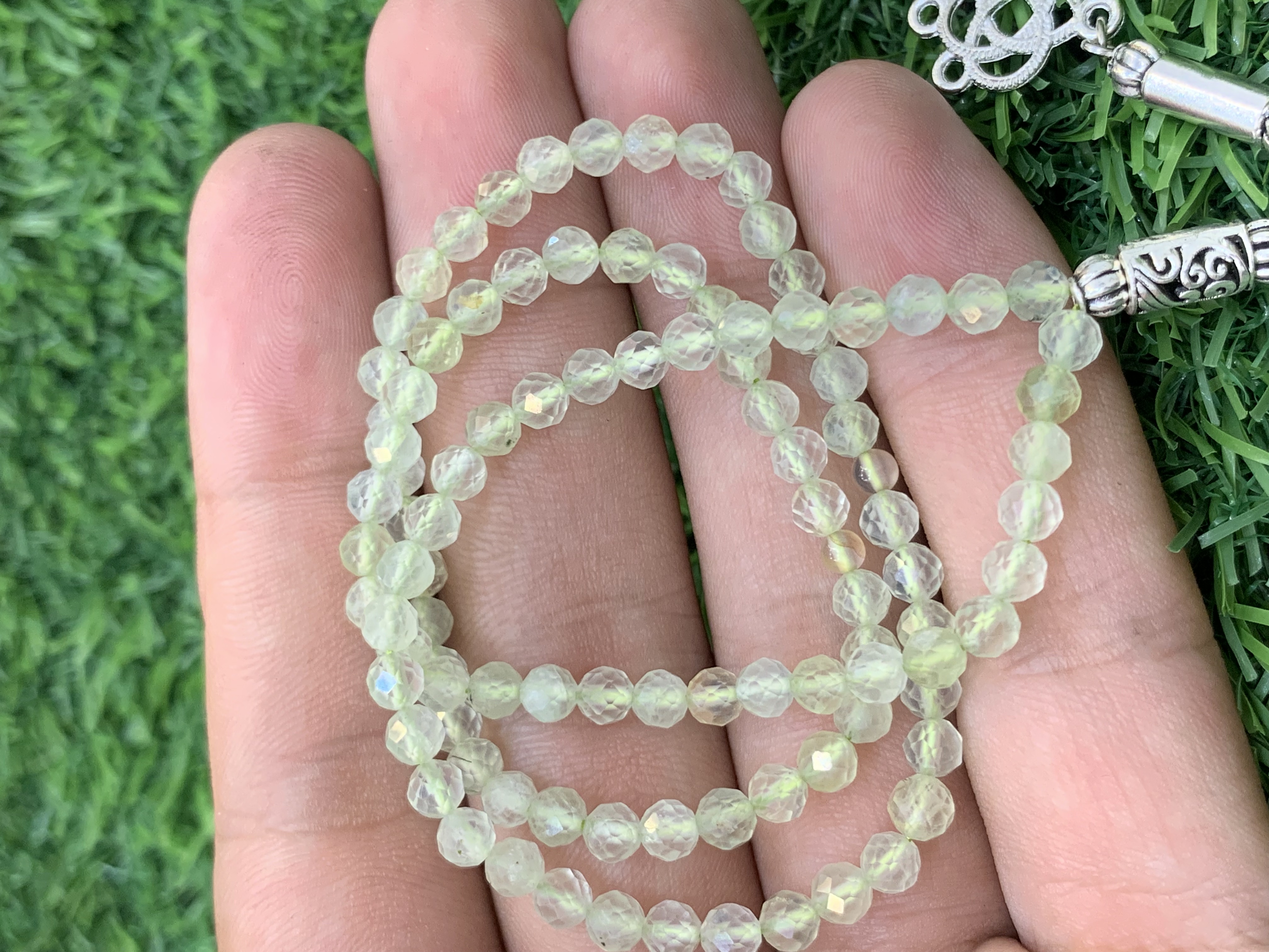 Faceted Prehnite Tasbeeh